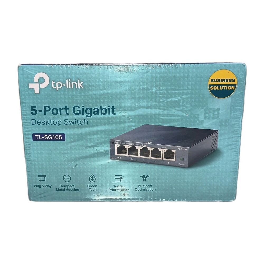 NEW TP-LINK TL-SG105 5-PORT Gigabit Unmanaged Ethernet Switch, Plug & Play, 65w